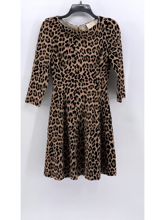 kate spade Dresses & Skirts - KATE SPADE Women's Brown Leopard Print 3/4 Sleeve Fit & Flare Mini Dress SZ 4